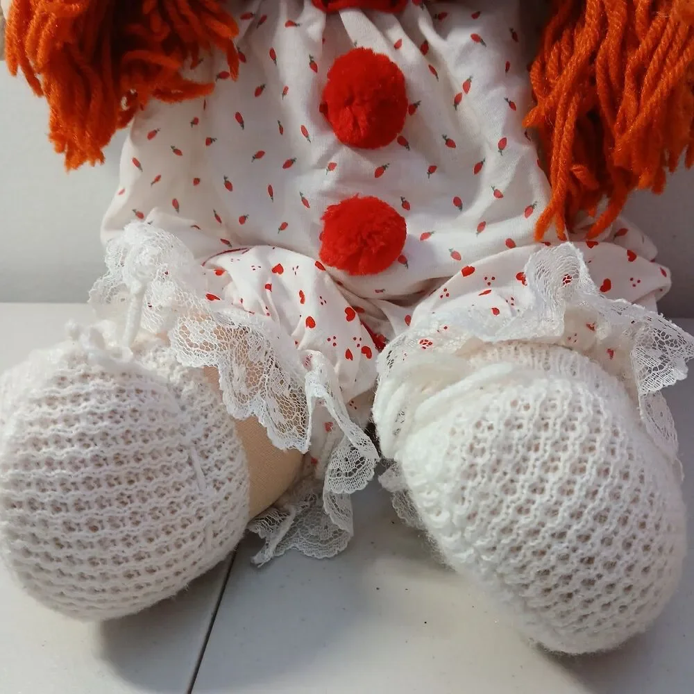 Vintage 1985 Cabbage Patch Kid Doll Red Hair Blue Eyes Dimples strawberry Outfit